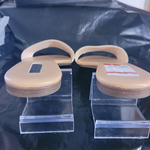 INC International Concepts Pearl Zina Pearl Gold Sz8 Slides Shiny NIB - Picture 5 of 11